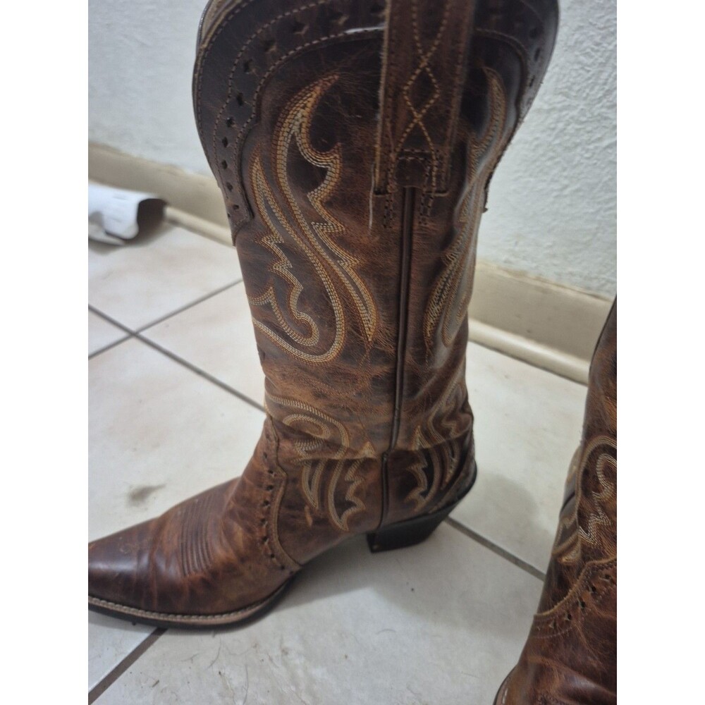 ARIAT WOMEN'S BOOTS 10005908 HERITAGE Western X Toe BROWN LEATHER SIZE 7.5B - Picture 6 of 11